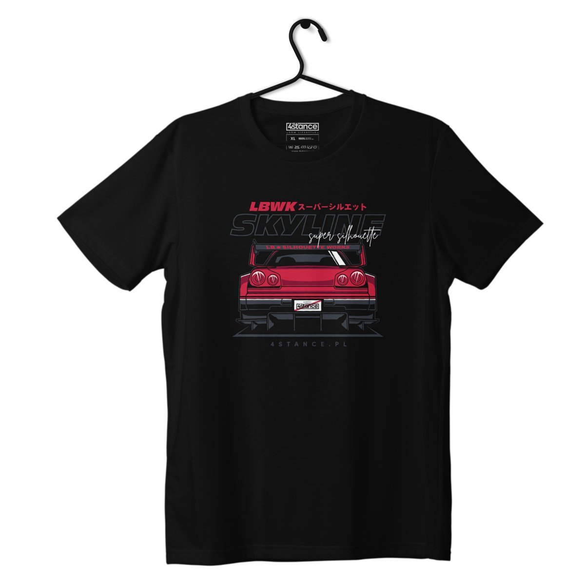 Czarny T-shirt koszulka NISSAN Skyline R34 LWBK-M