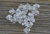 Dekoratorstwo - [70242] Koraliki kryształki przeźroczyste 50szt - miniaturka - grafika 1