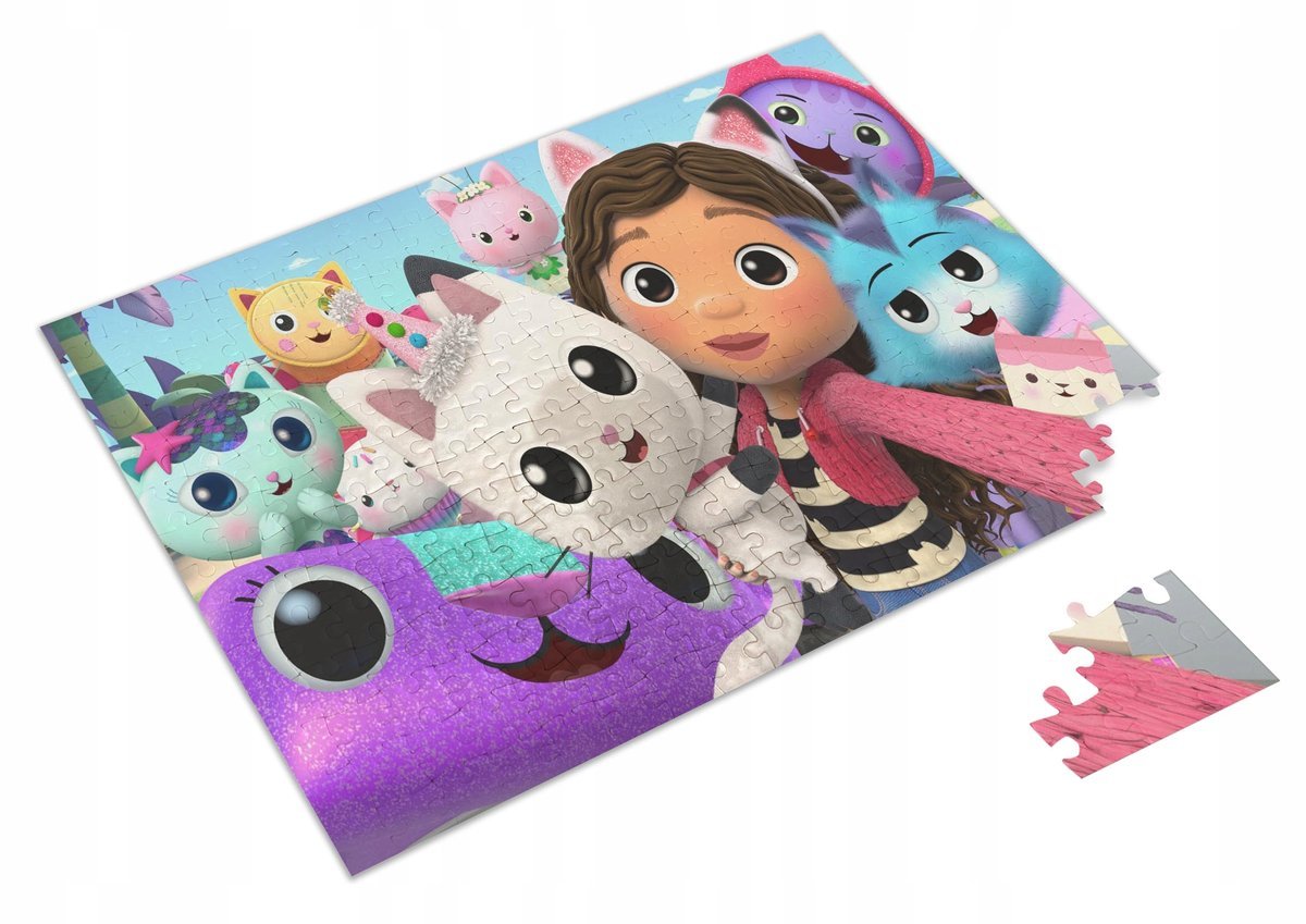 Puzzle Koci Domek Gabi Bajka + Imię pudełko A3 252 el.