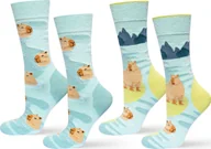 Skarpety termoaktywne - Soxo Skarpetki Męskie Damskie kapibara w kąpieli na prezent - 2 pary 4045 - miniaturka - grafika 1