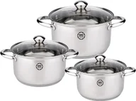 Zestawy garnków i patelni - Zestaw garnków ze stali nierdzewnej MG Home Lauro 6 elementów - miniaturka - grafika 1