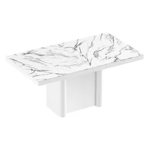 Stół rozkładany FORUM Marble White HG + Biały HG - Stoły - miniaturka - grafika 1
