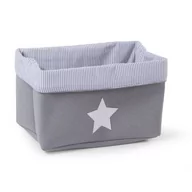 Pojemniki na zabawki - Childhome Pudełko płócienne 32 x 20 x 20 cm Grey Stripes - miniaturka - grafika 1