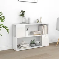 Regały - vidaXL Regał na książki, biały z połyskiem, 100x24x63 cm, płyta - miniaturka - grafika 1