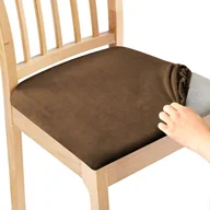 Pokrowce na meble - Pokrowiec na krzesło Siedzisko krzesła Kakao Brąz Welur 40x40cm [26l2] - miniaturka - grafika 1