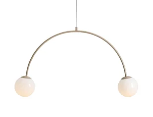 Beżowa wisząca lampa Una 2, idealna do gabinetu - Lampy sufitowe - miniaturka - grafika 1