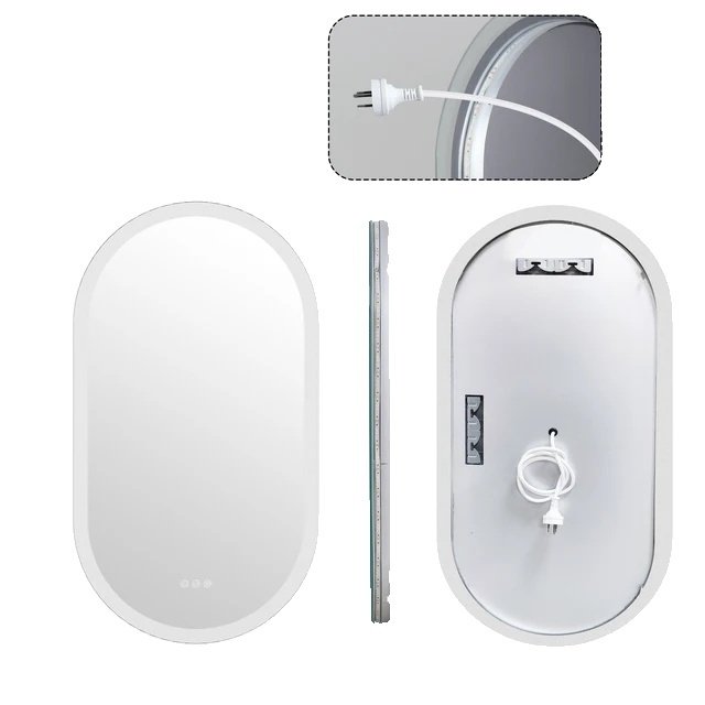 Lustro łazienkowe, owalne, technologia anti-fog, 20x40 cali