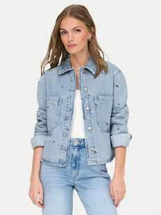 ONLY Koszula jeansowa Cassie 15349520 Niebieski Oversize - Koszule damskie - miniaturka - grafika 1