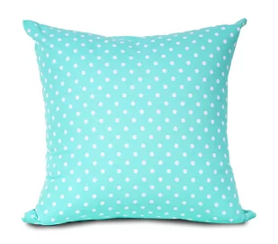 Poszewka 40x40 bawełniana Miętowa w białe w kropki - Poszewki na poduszki - miniaturka - grafika 1