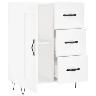 Szafka, biała, 69,5x34x90 cm, materiał drewnopochodny Lumarko! - Szafki do salonu - miniaturka - grafika 6