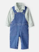 Pajacyki dla niemowląt - carter's 2-częściowy zestaw w kolorze niebiesko-zielono-kremowym - miniaturka - grafika 1