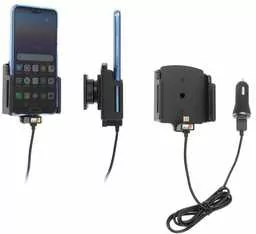 Uchwyt uniwersalny regulowany do Samsung Galaxy A53 bez futerału oraz w futerale lub etui o wymiarach: 75-89 mm (szer.), 2-10 mm (grubość) z wbudowanym kablem USB-C oraz ładowarką samochodową - Uchwyty samochodowe do telefonów - miniaturka - grafika 1