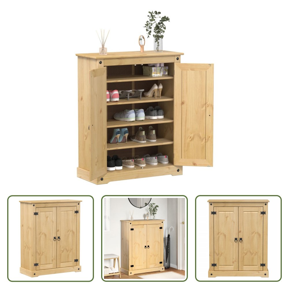 The Living Store Szafka na buty 86x38,5x108 cm lite drewno sosnowe
