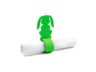 Serwetnik ze wzorem świątecznym - Zajączek Wiosenny - 21 cm - 1 szt. - Dekoracja stołu - miniaturka - grafika 1