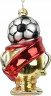 Bombki - Kaemingk Szklana bombka na choinkę 6,9x4,4x12cm Złoty puchar Piłka nożna siatkówka - miniaturka - grafika 1