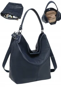 Torebka Damska na Ramię Worek Shopper LUIGISANTO Granatowa Format A4 - Torebki damskie Torebka Damska na Ramię Worek Shopper LUIGISANTO Granatowa Format A4 - Torebki damskie - miniaturka - grafika 1