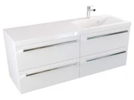 Szafki łazienkowe - Szafka Wisząca Z Umywalką ATH 120 cm S Prawa - Biały Mat - Uchwyty Chromowane - miniaturka - grafika 1