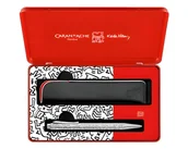 Długopisy - Caran d'Ache Zestaw Erydor KEITH HARING długopis i skórzane etui – edycja specjalna - miniaturka - grafika 1