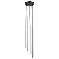 Lampy sufitowe - Lampa zawieszana Sopel 40746 Sigma dekoracyjna tuba czarna srebrna - miniaturka - grafika 1