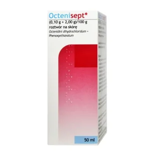 Octenisept (0,10 g + 2 g)/ 100 g, płyn, 50 ml (import równoległy) - Problemy skórne - miniaturka - grafika 1