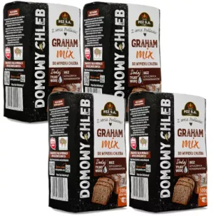 Pzz Mieszanka do wypieku chleba Graham Mix zestaw 4 x 500 g - Ciasta i półprodukty do ciast - miniaturka - grafika 1