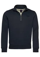 Bluzy męskie - Superdry Jersey Henley Bluza męska, Vintage Navy Marl, M - miniaturka - grafika 1