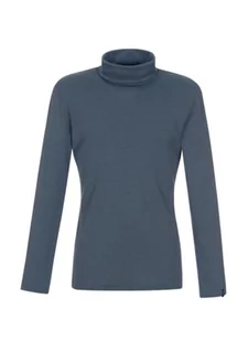 Trigema Damski sweter z golfem, niebieski (Jeans-melange 643), S - Swetry damskie - miniaturka - grafika 1