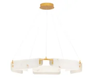 Lampy sufitowe - Stylowy żyrandol Lunalith 5 w stylu art deco z kloszami z marmurowego szkła - miniaturka - grafika 1