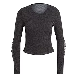 Koszulki i topy damskie - adidas Koszulka damska (Long Sleeve) Yga St AOP Ls, czarna, HR5076, M - grafika 1