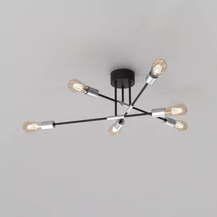 Luminex Flame 3910 lampa wisząca zwis 6x60W E27 czarna/chromowana - Lampy sufitowe - miniaturka - grafika 2