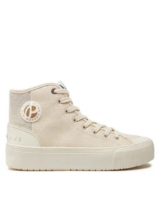 Pepe Jeans Trampki PLS31576 Écru - Trampki damskie - miniaturka - grafika 1