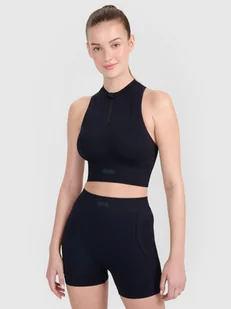 4F Crop-top treningowy slim bezszwowy damski - czarny M/L - Koszulki sportowe damskie 4F Crop-top treningowy slim bezszwowy damski - czarny M/L - Koszulki sportowe damskie - miniaturka - grafika 1