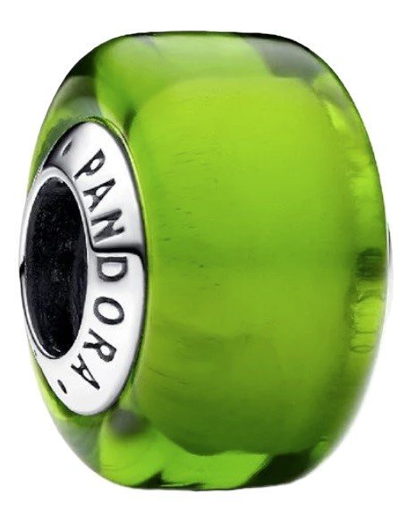 Charms Pandora mały z zielonego szkła Murano 793106C00