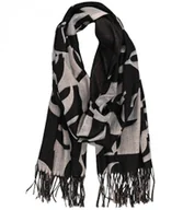 Apaszki i szaliki damskie - Ciepły stylowy szal szalik abstrakcyjny wzór miękki gładki 180x70 cm - miniaturka - grafika 1