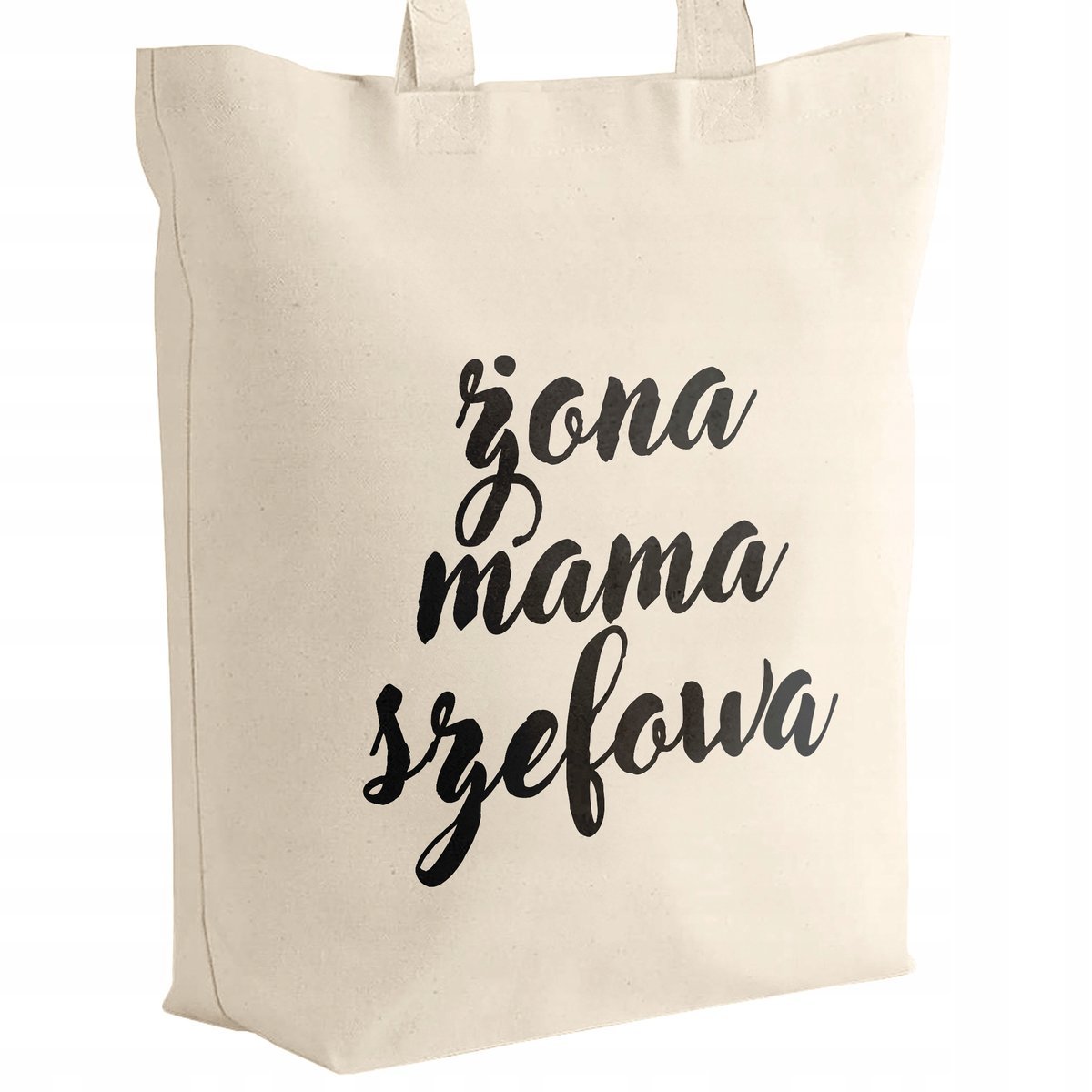 Torba bawełniana z dnem na zakupy ŻONA MAMA SZEFOWA Dla Kobiet i Mamy