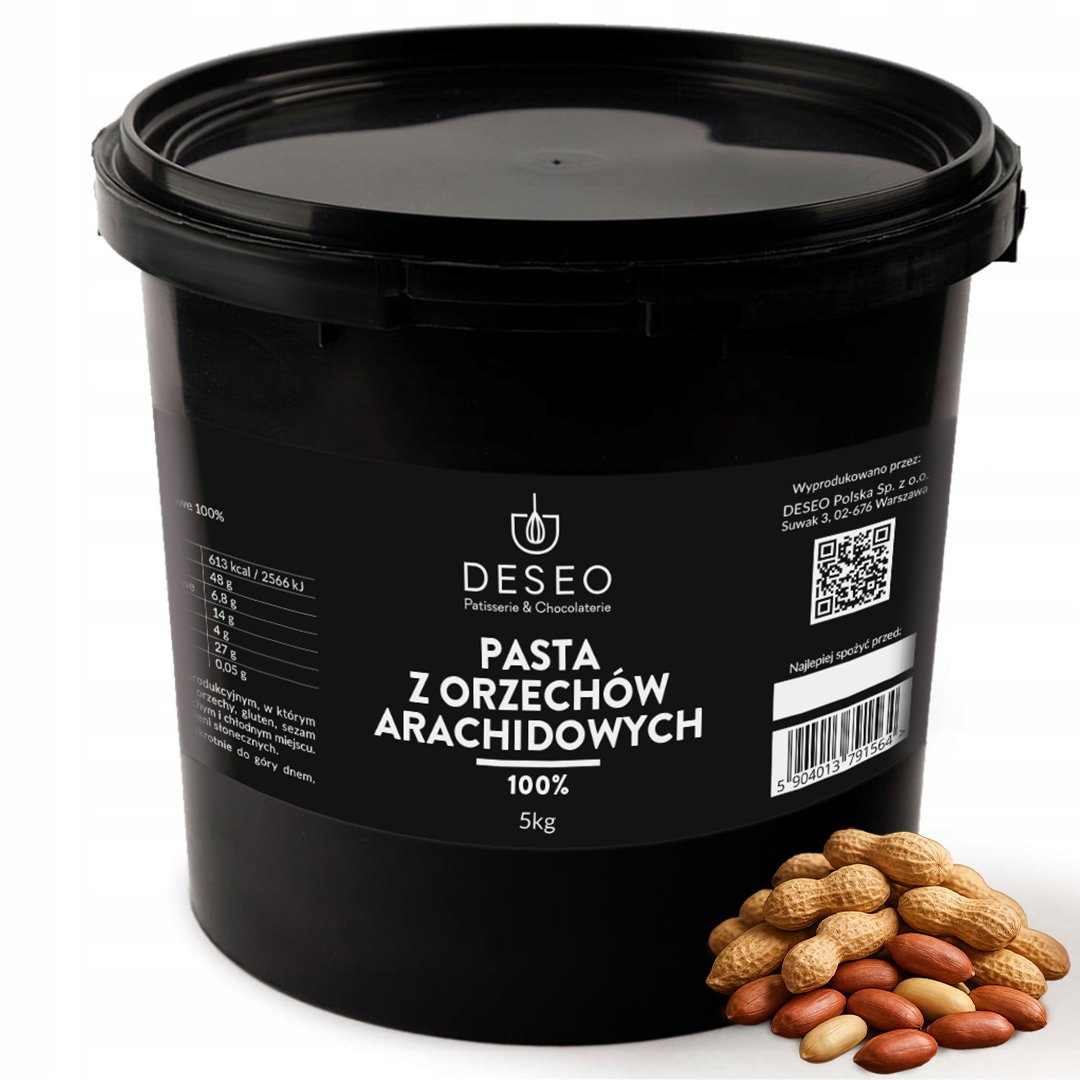 Pasta z orzechów ziemnych 5kg PASTA Z ORZECHÓW ARACHIDOWYCH 100% DESEO