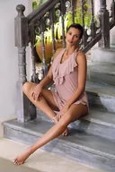 Stroje kąpielowe - Tunika Erin Ghiro M-515 (6) Beżowy (Rozmiar L) - miniaturka - grafika 1