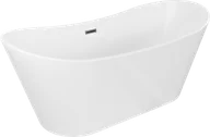 Wanny - Mexen Montana wanna wolnostojąca 180 x 80 cm, biała, przelew gun metal szczotkowany - 52011808000-95 - miniaturka - grafika 1