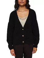 Swetry damskie - ESPRIT Damski kardigan 101ee1i335, czarny, XS - miniaturka - grafika 1