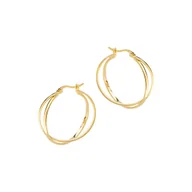 Biżuteria dla dzieci - Srebrne kolczyki 925 podwójne koła pozłacane - miniaturka - grafika 1