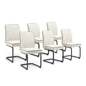 Krzesła - Vicco Krzesło wspornikowe Eleganza, Beżowy, Zestaw 6 sztuk - miniaturka - grafika 1