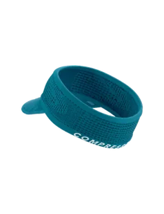 COMPRESSPORT Opaska na głowę z daszkiem SPIDERWEB HEADBAND ON/OFF mosaic blue - Czapki i chusty sportowe damskie - miniaturka - grafika 2