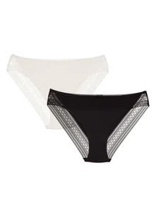 Majtki figi Pakis 2-pak Esotiq kremowy, czarny L - Majtki damskie - miniaturka - grafika 1