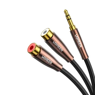 Ugreen kabel przewód audio 3,5 mm mini jack - 2xRCA (żeńskie) 25 cm czarny (AV194 50129) - Kable USB - miniaturka - grafika 1