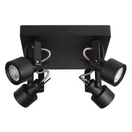 Oprawy, klosze i abażury - Oprawa ścienno-sufitowa GU10 4x max 10W Ikl. 220-240V IP20 SONDA II EL-4O B czarna 34928 - miniaturka - grafika 1