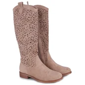 Kozaki damskie - Kozaki damskie ażurowe S.Barski HY61-8023 BEIGE R.38 - miniaturka - grafika 1