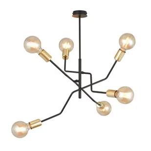 Emibig BOLT 6 BLACK/GOLD 1125/6 nowoczesna lampa sufitowa żyrandol złote elementy 1125/6 - Lampy sufitowe - miniaturka - grafika 1