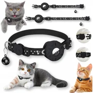 Obroże dla kotów - OBROŻA DLA KOTA KOTKA Z UCHWYTEM NA AIRTAG LOKALIZATOR GPS Z DZWONECZKIEM - miniaturka - grafika 1