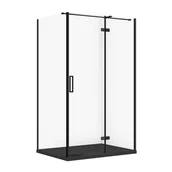 Kabiny prysznicowe - Kabina prysznicowa Cersanit Jota 120x90x195 prostokątna czarny transparentne z brodzikiem tako slim czarny mat S601-404 - miniaturka - grafika 1