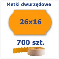 Cenówki - Metki dwurzędowe 26x16 pomarańczowe, fala 3500szt - miniaturka - grafika 1